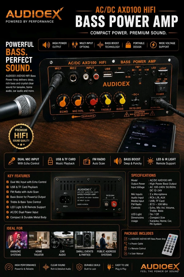 Audioex AUDIOEX AC/DC AXD100 HIFI Bass Power Amplifier