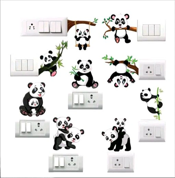 MT RETAIL Panda Switch Board Sticker - 9 Set