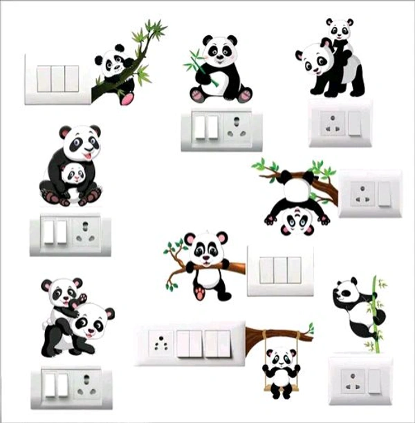 MT RETAIL Panda Switch Board Sticker - 9 Set