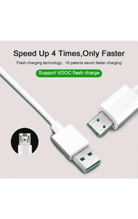 Original 65W Fast Charging V8 Cable Compatible with Flash|Super VOOC Micro USB 7 Pin Data Sync Fast Charging Cable for All Mobile Support