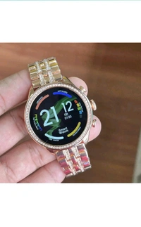 Gen 9 Diamond Strap HD Display 2 Straps Bluetooth Calling Smartwatch for Mens and Womens with 500+ Watch Faces (Rose Gold & Pink Strap)