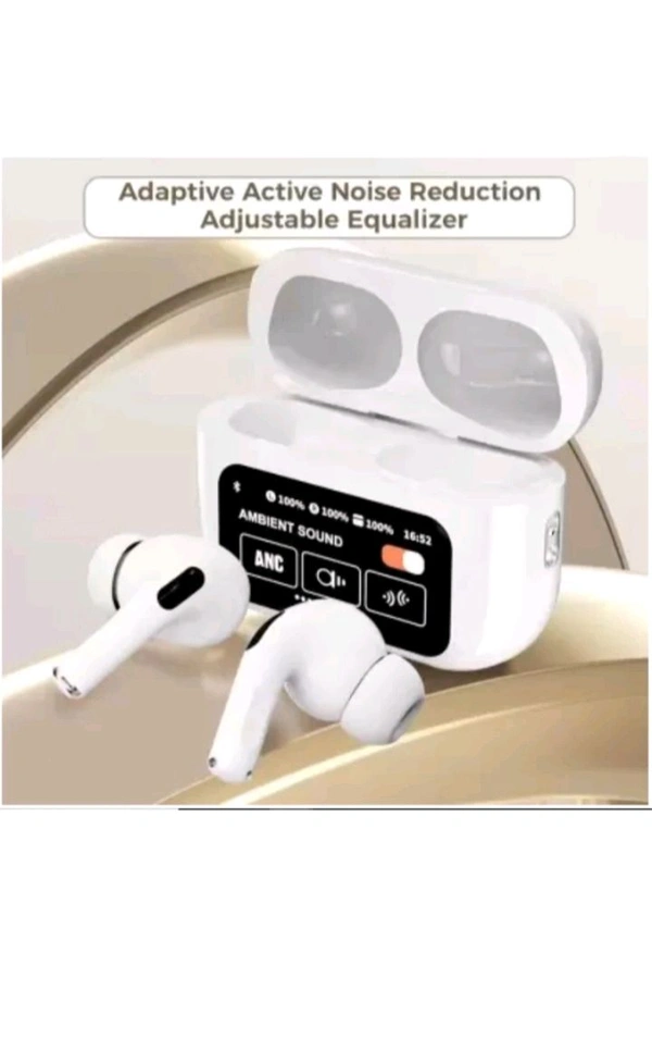 Bluetooth Earbuds with Smart Display Case, Noise Cancellation, and Long Battery Life | True Wireless Stereo (TWS) Earbuds with Touch Control, LED