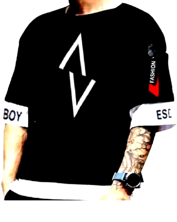 Hip Hop t-shirt round neck black t-shirt - Black, free site