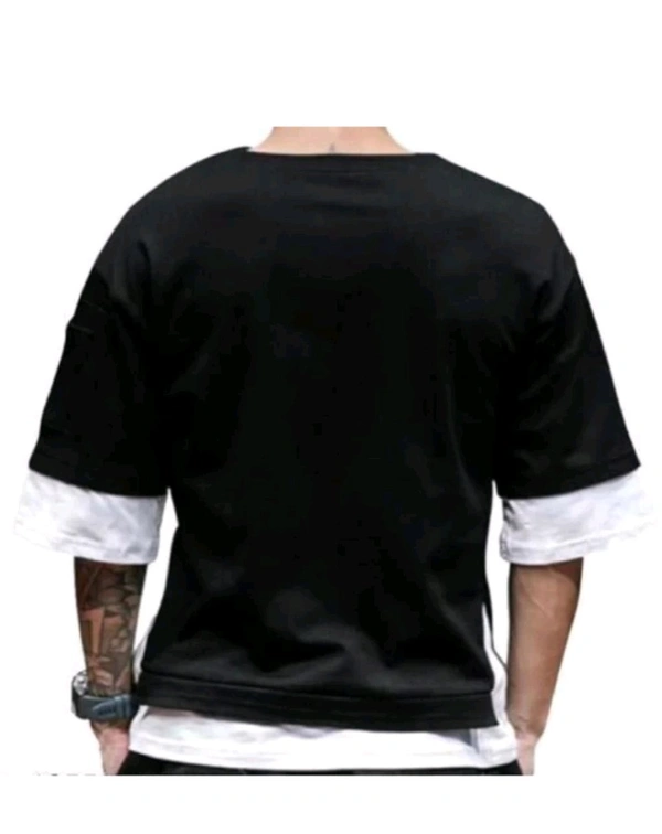 Hip Hop t-shirt round neck black t-shirt - Black, free site