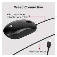 PORTRONICS TOAD 102 WIRED MOUSE - Black
