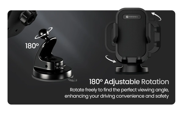 Portronics PORTRONICS CLAMP M4 UNIVERAL MOBILE HOLDER - Black