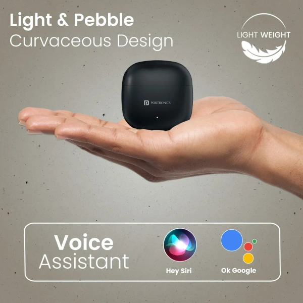 PORTRONICS TWINS S18 SMART TWS EARBUDS - Black