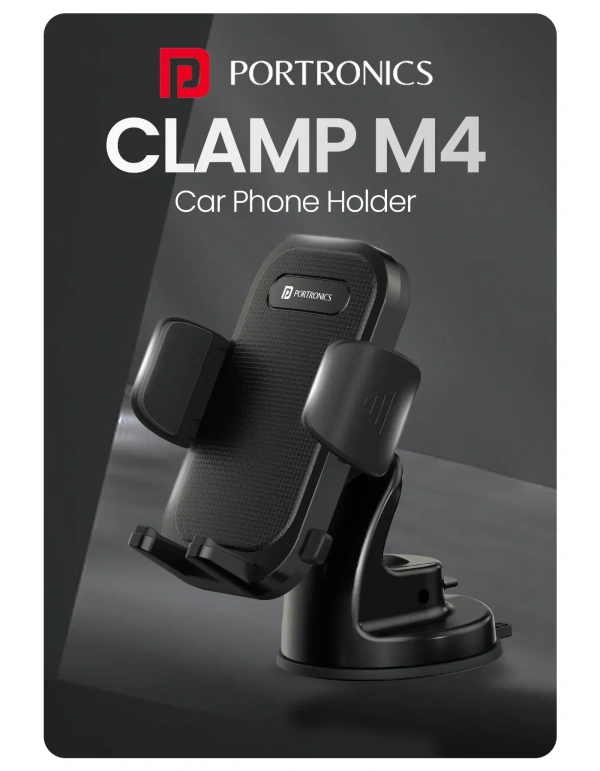 Portronics PORTRONICS CLAMP M4 UNIVERAL MOBILE HOLDER - Black