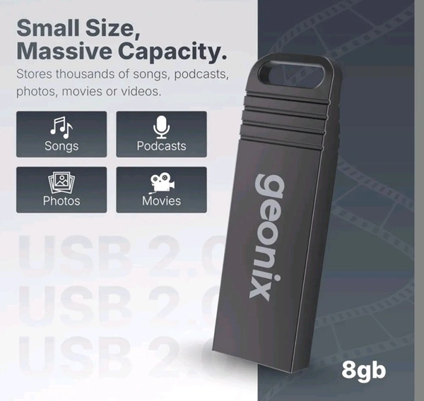 Geonix 8GB Pen Drive 2.0 Metal