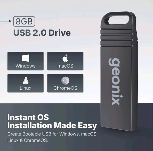 Geonix 8GB Pen Drive 2.0 Metal
