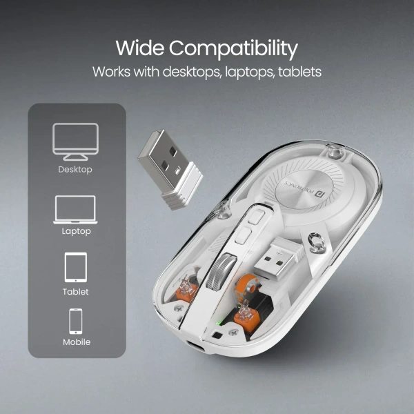 Portronics PORTRONICS TOAD 8 RECHAREABLE WIRELESS MOUSE - White