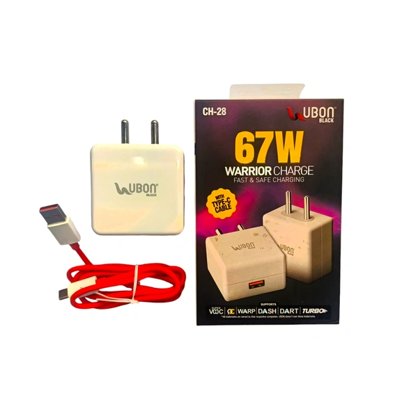 UBON CH28 (67W WARRIOR CHARGE) - White