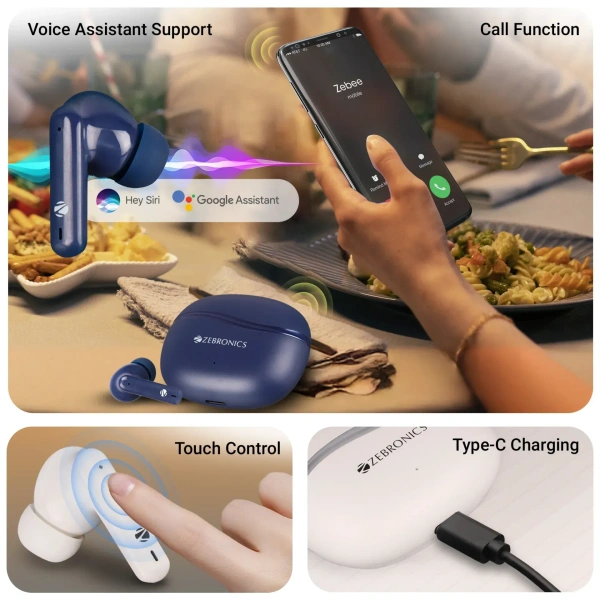 ZEBRONICS PODS 131 WIRELESS EARBUDS - White