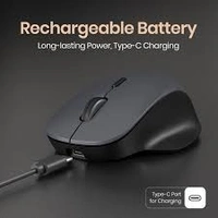 PORTRONICS TOAD GO RECHARGEABLE WIRLESS MOUSE - Black