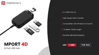 PORTRONICS M PORT 4D ( 4-PORT USB HUB ) - Black