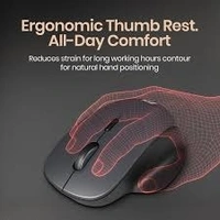 PORTRONICS TOAD GO RECHARGEABLE WIRLESS MOUSE - Black