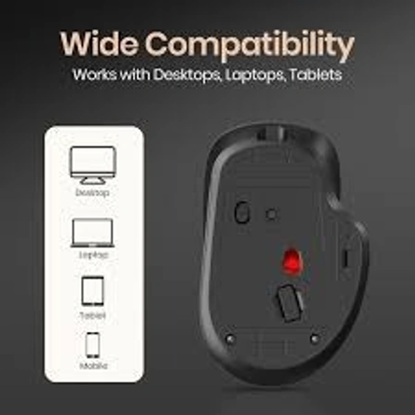 PORTRONICS TOAD GO RECHARGEABLE WIRLESS MOUSE - Black