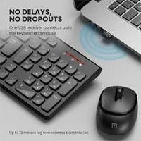 PORTRONICS KEY 7 COMBO WIRLESS KEYBOARD & MOUSE - Black