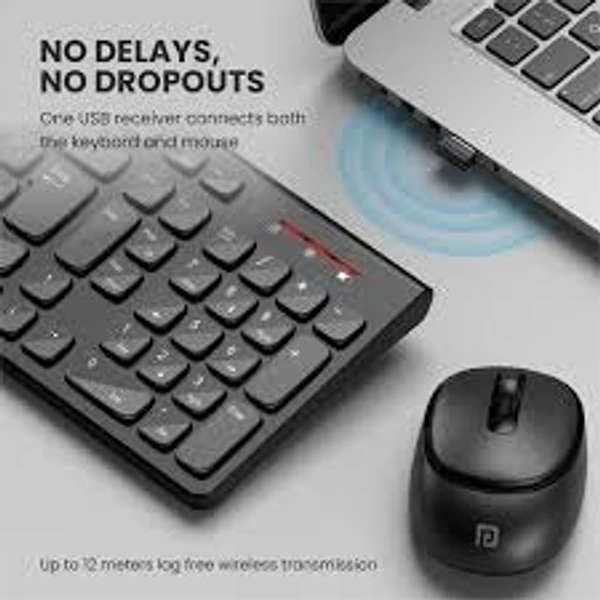 PORTRONICS KEY 7 COMBO WIRLESS KEYBOARD & MOUSE - Black