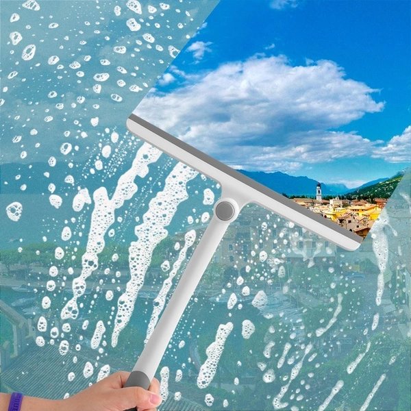 360-Degree Rotating T-Shaped Glass Water Wiper - Multi-Purpose Shower Squeegee for Mirrors, Windows, and Shower Doors