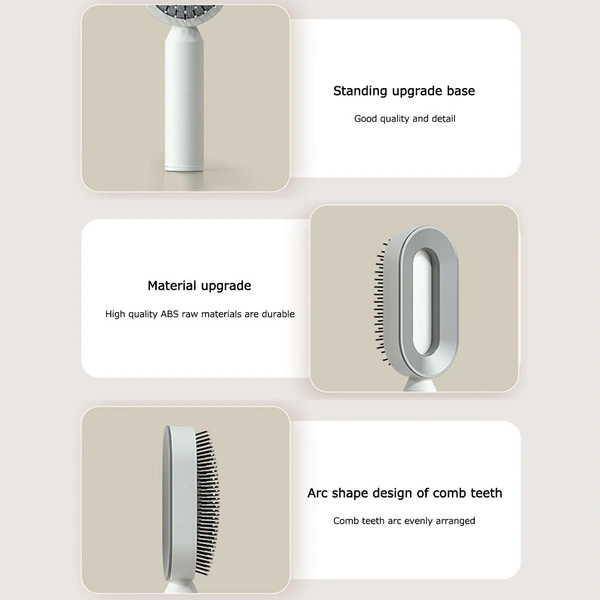 Advanced Self-Cleaning Hairbrush with 3D Air Cushion Massager and Anti-Static Comb - Women's Hair Styling Solution