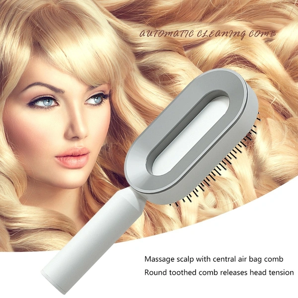 Advanced Self-Cleaning Hairbrush with 3D Air Cushion Massager and Anti-Static Comb - Women's Hair Styling Solution