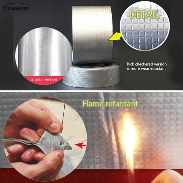 Aluminum Foil Butyl Rubber Waterproof Tape High Temperature Resistance Pipes Walls Leak Sticker NanoGuard ProSeal Tape