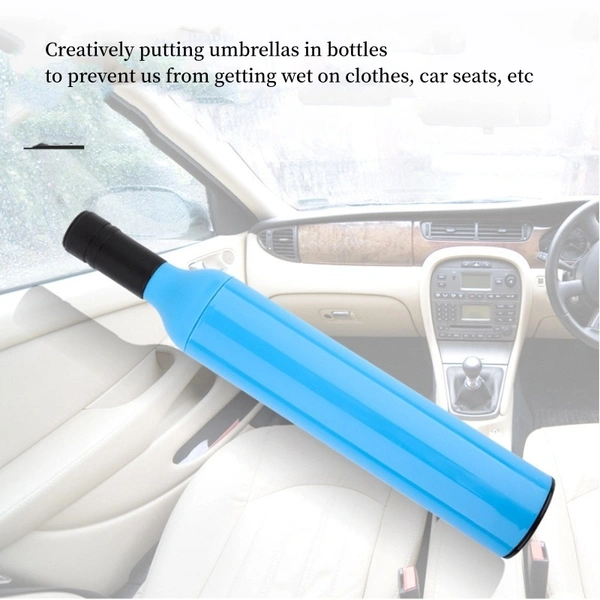 Compact 5-Fold Mini Umbrella - Portable, Lightweight, UV Protection, Sun and Rain Shield, Cute Bottle Design