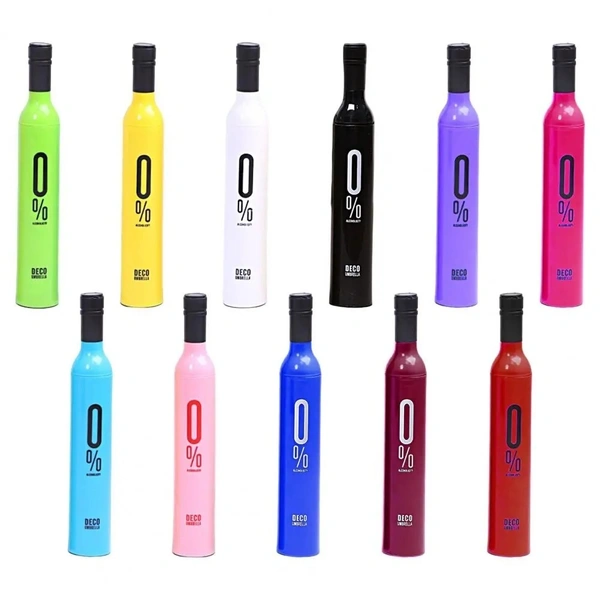 Compact 5-Fold Mini Umbrella - Portable, Lightweight, UV Protection, Sun and Rain Shield, Cute Bottle Design