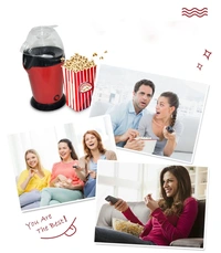 Compact Electric Hot Air Popcorn Maker - Oil-Free, Automatic, Portable Home Popcorn Machine