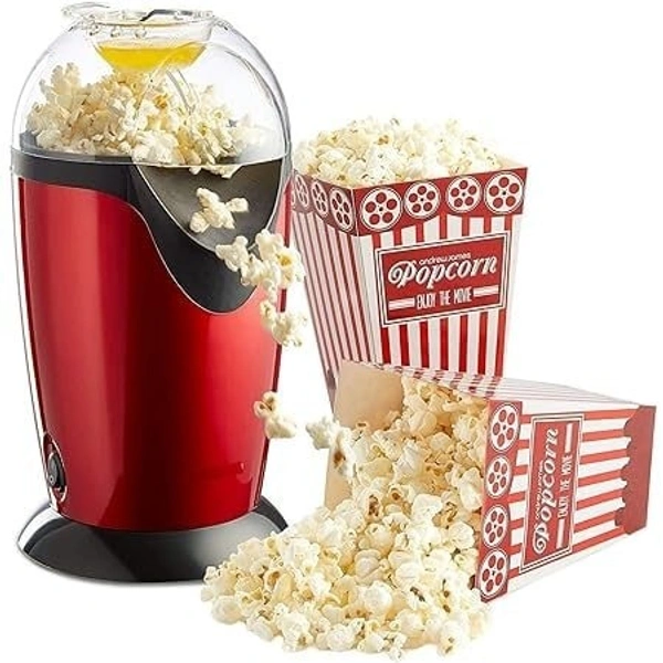 Compact Electric Hot Air Popcorn Maker - Oil-Free, Automatic, Portable Home Popcorn Machine