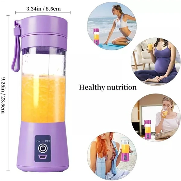 Compact Portable USB Rechargeable Blender Mixer 380ml Multipurpose Juicer Extractor with Egg Whisk, Food Cutter Function