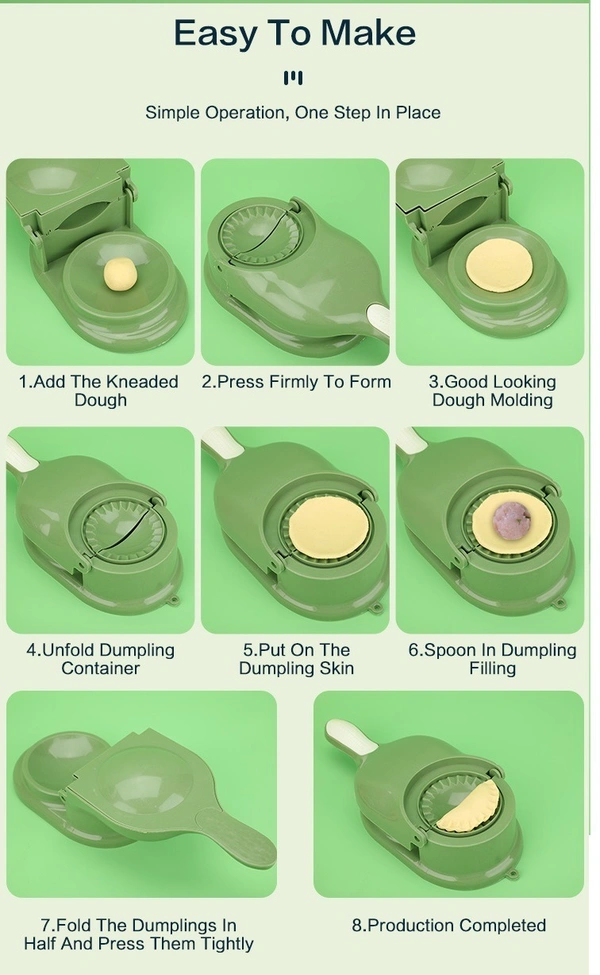 Dumpling Master: 2-in-1 Dough Press & Wrapper Maker Kit - Multicolor Kitchen Tool for Homemade Dumplings
