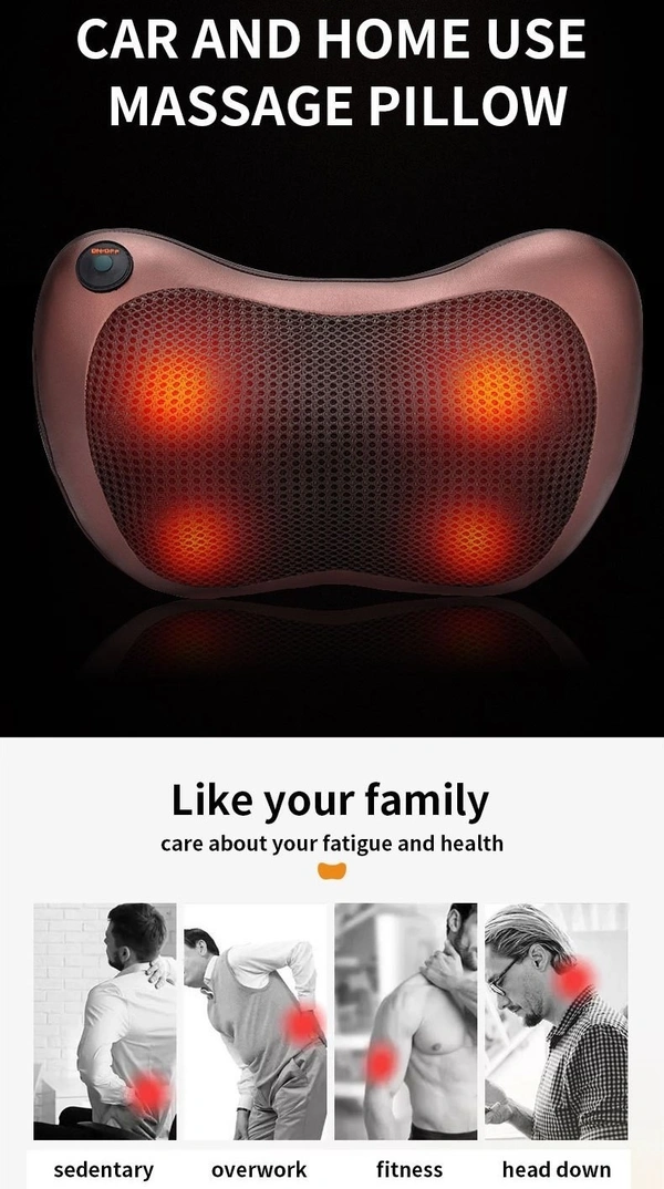 Shiatsu Electric Massage Pillow β Full Body Neck, Shoulder & Car Seat Relaxation