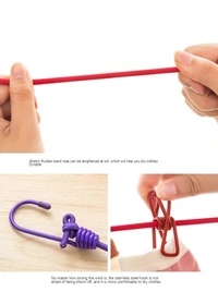 Outdoor Retractable Laundry Drying Rack with 12 Clips: Portable Clothesline for Convenient Clothes Drying