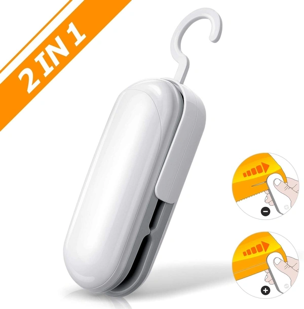 Portable Handheld Mini Bag Sealer: 2-in-1 Heat Sealer & Cutter, Battery-Powered Vacuum Sealing Saver Machine