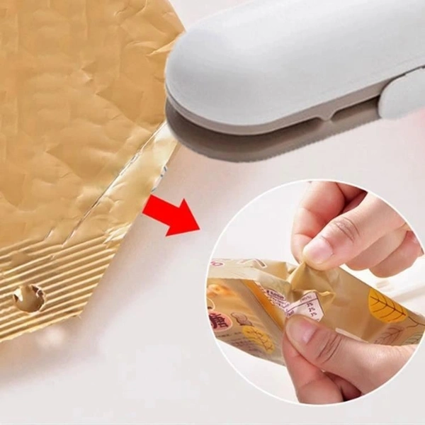 Portable Handheld Mini Bag Sealer: 2-in-1 Heat Sealer & Cutter, Battery-Powered Vacuum Sealing Saver Machine