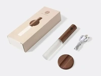 Rechargeable Smart LED Motion Sensor Light - Portable Magnetic Wooden Night Light for Bedroom, Wardrobe, and Corridor