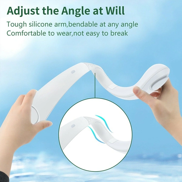 Silent Wearable Neck Fan USB Rechargeable Bladeless Mini Cooling Device for Sport, Travel, Home, Office