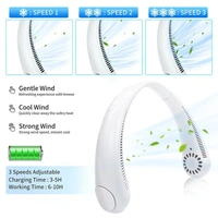 Silent Wearable Neck Fan USB Rechargeable Bladeless Mini Cooling Device for Sport, Travel, Home, Office