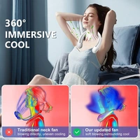 Silent Wearable Neck Fan USB Rechargeable Bladeless Mini Cooling Device for Sport, Travel, Home, Office