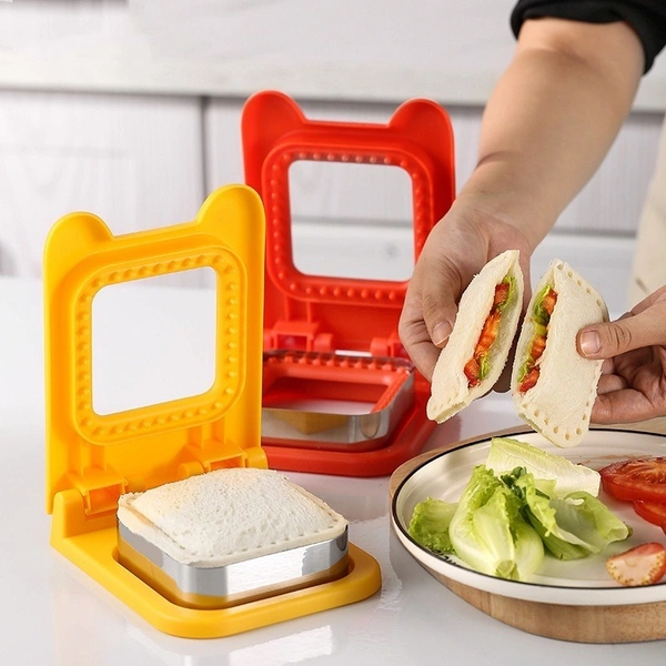 Stainless Steel Square Sandwich Mould with Hand Guards - Premium Baking Tool for Toast Pocket Sandwiches