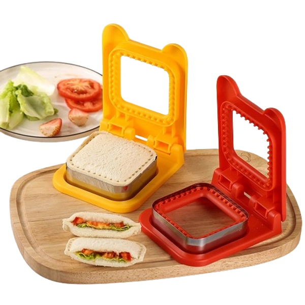 Stainless Steel Square Sandwich Mould with Hand Guards - Premium Baking Tool for Toast Pocket Sandwiches