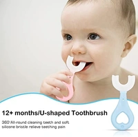U-Shaped Soft Food Grade Silicone Baby Toothbrush for Kids (2-6 Years) – Teething & Oral Care
