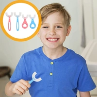 U-Shaped Soft Food Grade Silicone Baby Toothbrush for Kids (2-6 Years) – Teething & Oral Care