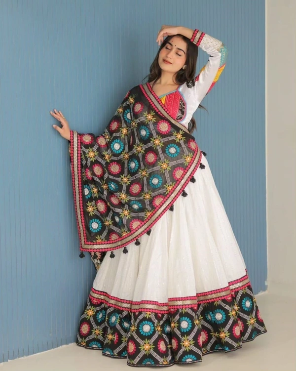 Gracy Fashion Luxe Cotton Lehenga with Real Mirror Work | 4 Meter Flair | Stitched to XXL