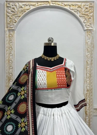 Gracy Fashion Luxe Cotton Lehenga with Real Mirror Work | 4 Meter Flair | Stitched to XXL