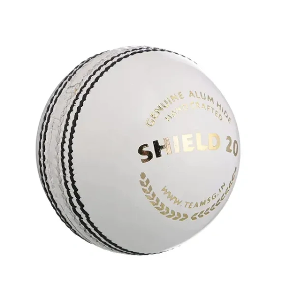 KD SG Shield 20 Cricket Leather Ball for Adult , White - 1PC