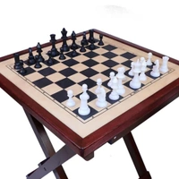 KD WMX Aarkay Chess Table Wooden Handmade Chess Full Size Table Chess Set with Folding Game Board | Home, Office, Travelling and Gift Uses