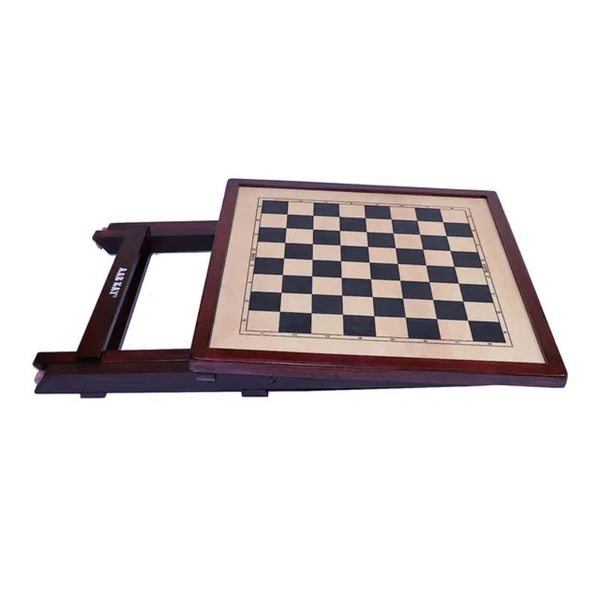 KD WMX Aarkay Chess Table Wooden Handmade Chess Full Size Table Chess Set with Folding Game Board | Home, Office, Travelling and Gift Uses